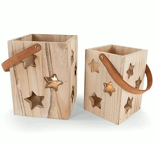 Laterne windlicht holz - ❀,