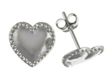 Weißgold Herz Ohrstecker
