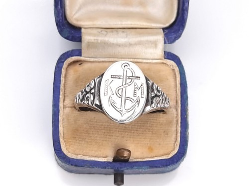 Vintage 835 silber siegelring - silber,