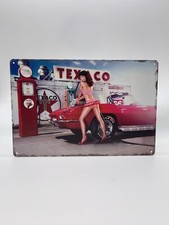 Blechschild Texaco 20x30cm Nostalgie Retro Reklame Vintage Deko Garage Pin Up