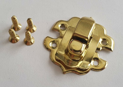Gold spind hasp lock - gold, riegel