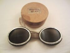 VINTAGE GLETSCHERBRILLE GLAS SONNENBRILLE GOGGLE OVAL 1960'er ALT OVP BOX KARTON