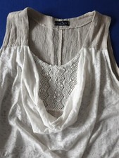 Sarah Santos L Leinen Tunika Kleid Beige A - Linie