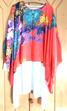 Lagenlook Poncho Überwurf Bluse, ungetragen, Einheitsgröße - s. Maße