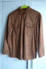 S.Oliver Damen Bluse Hemd Wildlederoptik Cognac Gr. 38 NEU