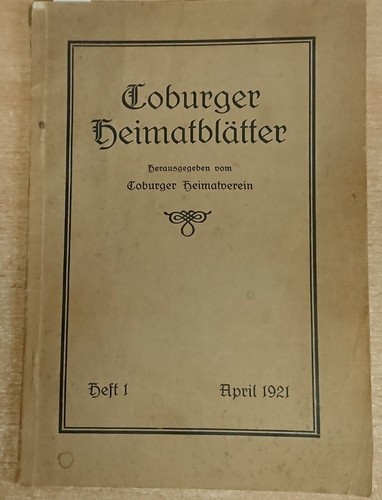Coburger heimatblätter heft - heimatblätter,