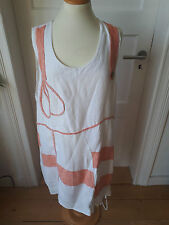 SHIRT / TUNIKA  LEINEN " SARAH SANTOS " ITALY WEIß / LACHS GR L