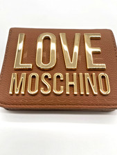 Love Moschino Geldbörse Faltbörse Schein Karte Geldfach Mittel Braun Damen Neu