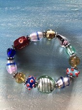 Armband Muranoglas Stretch Glas Perlen Neu Vintage