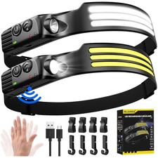 Stirnlampe Led Wiederaufladbar,3000 Lumens Superhell 230°Weitwinkel 3*LED Wei...