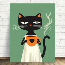 Leinwanddruck  Katze Kaffee