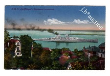 Schlachtkreuzer S.M.S. "DERFFLINGER" vor Blankenese * WW I AK u 1917 Schiffspost