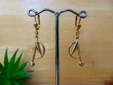 OHRHÄNGER Brisur Ohrringe 9 Karat 375 Gelbgold gepunzt Glanz weißer Stein NEU