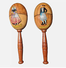 2 er Set Maracas Mallorca Souvenier Holz 22 cm 