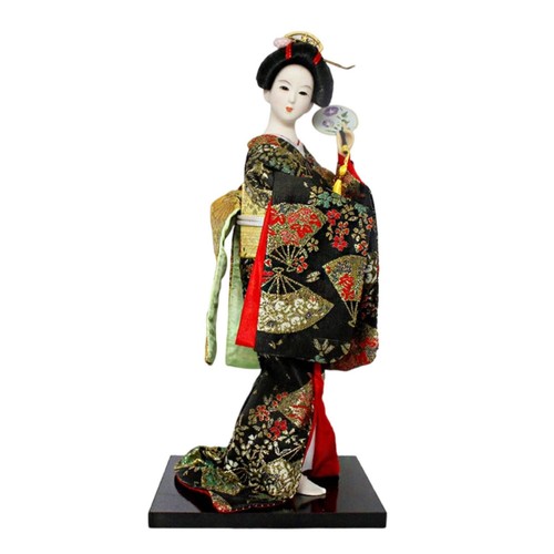 Geisha figur mit - mit, fächer