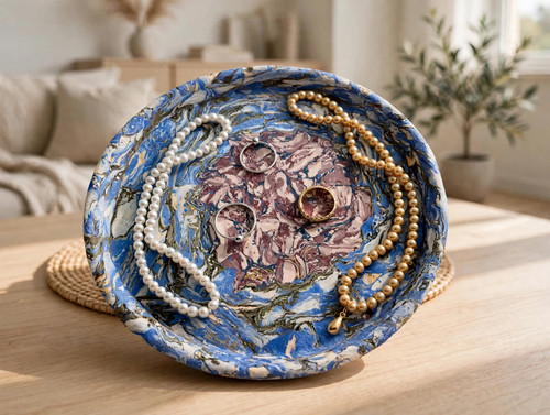 Scagliola ø23cm unikat - Ø23cm,