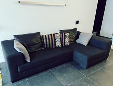 Ewald Schillig Ecksofa Sofa CUBE-A Stoff-Leder Kombi Anthrazit/braun Modern edel