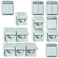 Merten Programm Aquastar polarweiß Feuchtraum Aufputz IP44 Steckdosen Schalter 