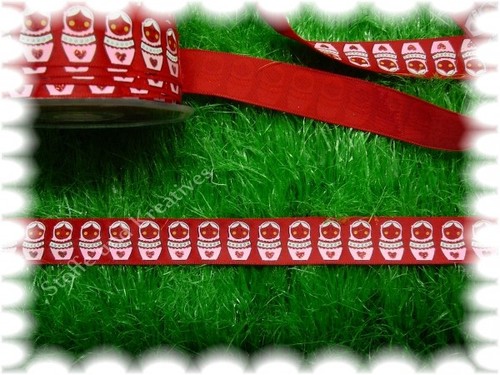 Satinband matroschka rot - satinband,