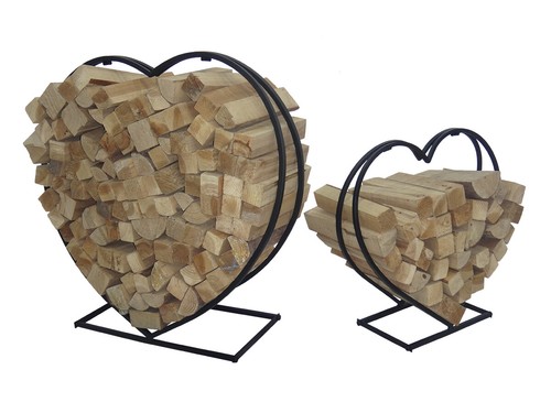 2er set herz brennholzregal - 2er,