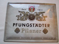 Aus meine Sammlung, ein sehr seltenes Reklame Blechschild PFUNGSTÄDTER Pilsner.