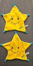 PAMPERS 2 X STERN SCHMUSETUCH KUSCHELTUCH GELB COMFORTER STAR WIE NEU