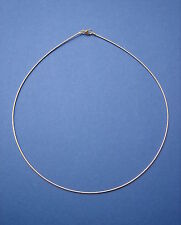 Omega Reif 925 Silber vergoldet Halsreif 1,0 mm 42 cm Karabiner-Verschluss