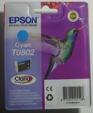 Epson T0802 Tinte cyan Stylus Photo R265 R285 R360 RX560 RX685  PX700W P50 PX650