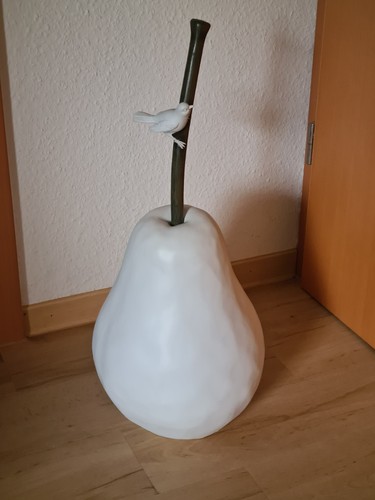 Dekoobjekt birne mit vogel - dekoobjekt, –