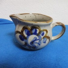?Milchkännchen Keramik?Handarbeit florales Muster blau braun Milchkanne Kanne