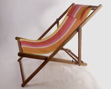 Holz Liegestuhl Deckchair Gartenstuhl Strandstuhl Klappstuhl Bunt gestreift
