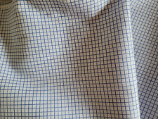 3m x 1,1m Baumwollstoff Rest Karo Weiß Blau Baumwolle Stoffrest Hemd Bluse LESEN