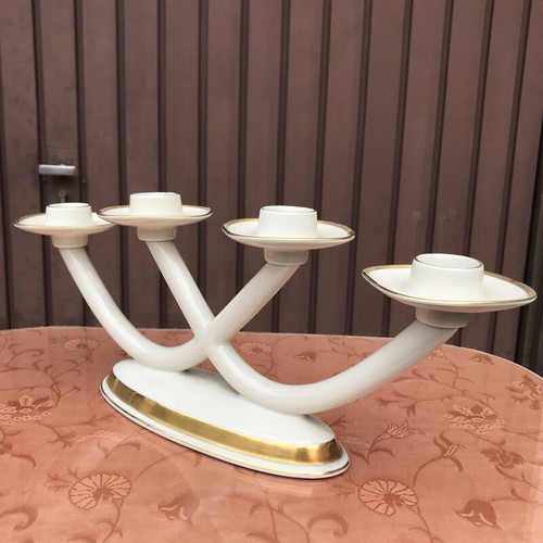 Candlestick porcelain gilt - porcelain,