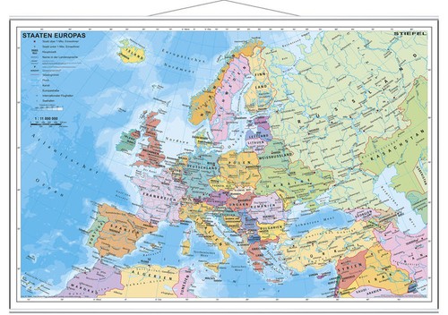 Staaten europas wandkarte - wandkarte, mit