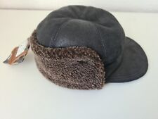 WIGÉNS - Die besondere Wintermütze mit Schirm - Gr. 56 - Echt-Leder Echt-Fell