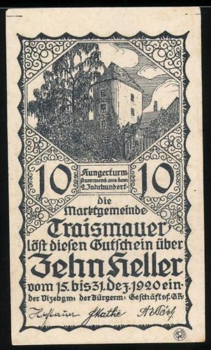 Notgeld traismauer 1920 10 - traismauer,