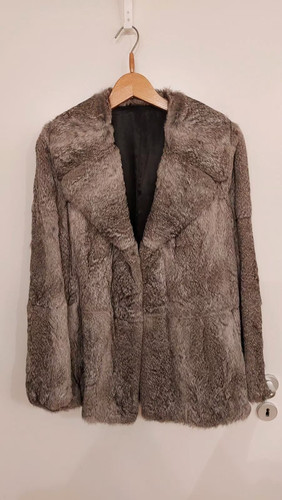 Graue kanin pelzjacke vintage - graue,