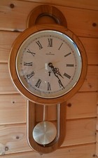 Meister Anker Funkwanduhr mit Pendel, Holz, gebraucht