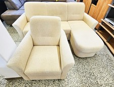 Eckcouch mit Sessel und Bettkasten beige (gebraucht)
