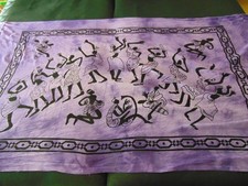 Afrika Strandtuch Pareo Tuch - leichte Decke - lila - schwarz - ca. 185 x 100 cm