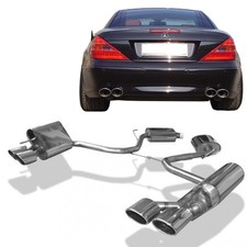 FOX Duplex Sportauspuff Mercedes SL R230 Bj.01-06 je 2x115x85mm oval eingerollt