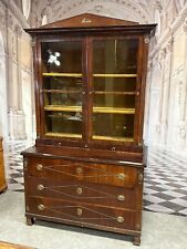 ANTIKE AUFSATZ KOMMODE VITRINE EMPIRE BALTIKUM MESSING APPLIKEN EMPIREKOMMODE