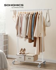 Garderobenständer Kleiderständer auf Rollen Metall ausziehbar RSH013W01