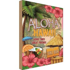 Holzschild 18x12 cm Hawaii
