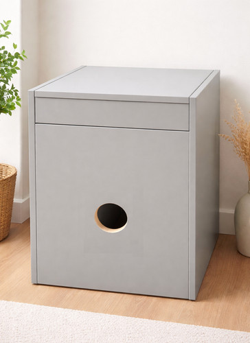 Toilettenhocker grau für