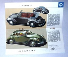 Autoprospekt VW Käfer und Käfer Cabrio, ca. 21 x 9,7 cm