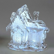 Winterhaus 17 cm weiss mit LED-Licht Acryl Gebäude formano 678874 Weihnachtsdeko