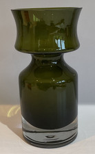 Riihimaki Riihimaen Lasy Oy, Vintage skandinavische Glasvase von Tamara Aladin 