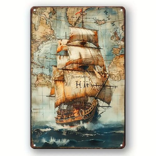 Blechschild segelschiff mit - blechschild,