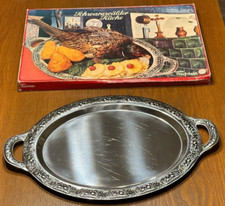 Edle Tischfein Edelstahl XL Servierplatte 50,5 x 33,5 cm